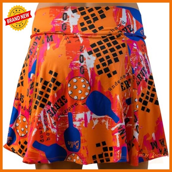 Women's Athletic Skort with Built-in Shorts & Pockets, Lightweight A-Line - Picture 2 of 4